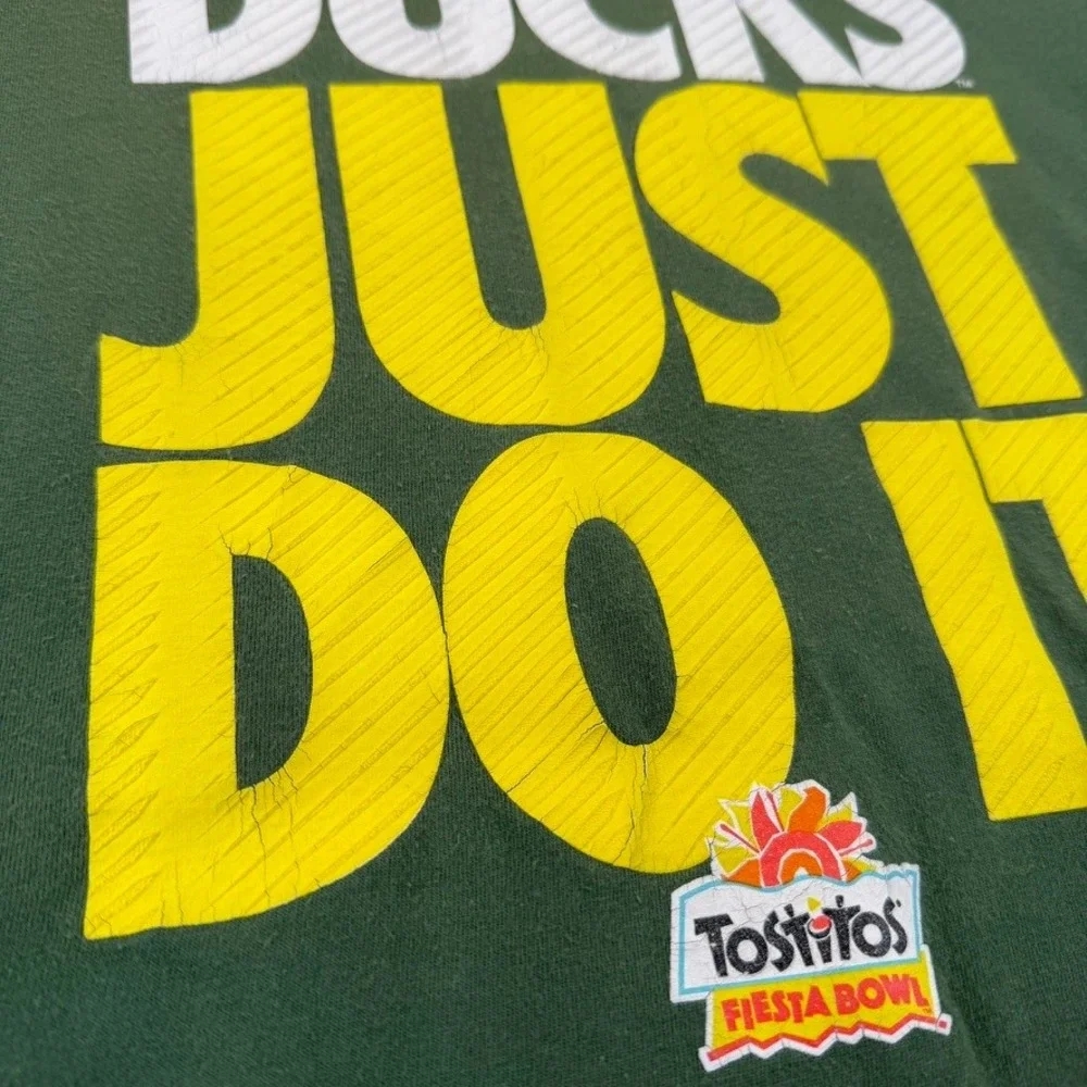 Nike Oregon Ducks Just Do It Tostitos Fiesta Bowl T-Shirt Green Mens Large NCAA